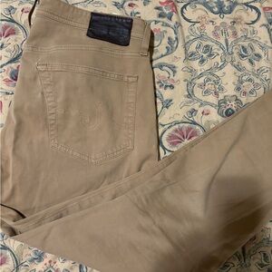 AG slim straight khakis 33, 32”
